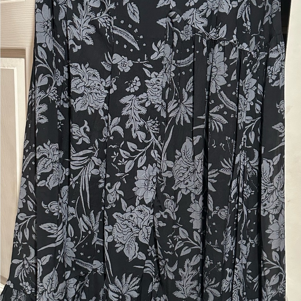 Free People Floral Black and Gray Women's Skirt